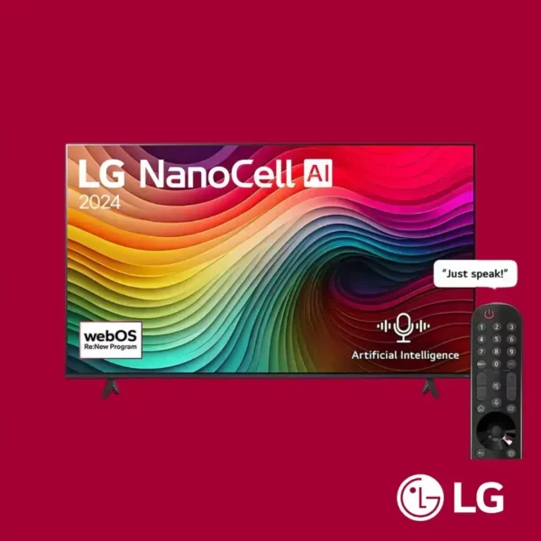 LG TV NanoCell 55 Inch NANO80 4K Smart AI Magic remote HDR10 webOS24